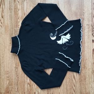 (L) NILS Sportswear Angora Lambswool Vinage Turtleneck Sweater Ruffle Bell